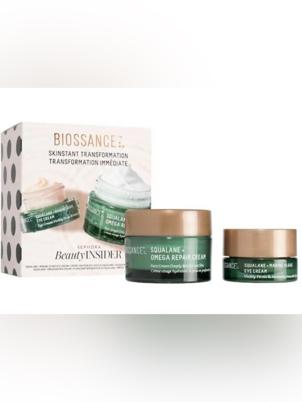 Biossance Skinstant Transformation Squalane Set - Eye Cream & Moisturizer